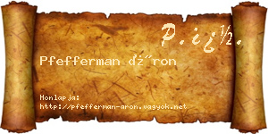 Pfefferman Áron névjegykártya